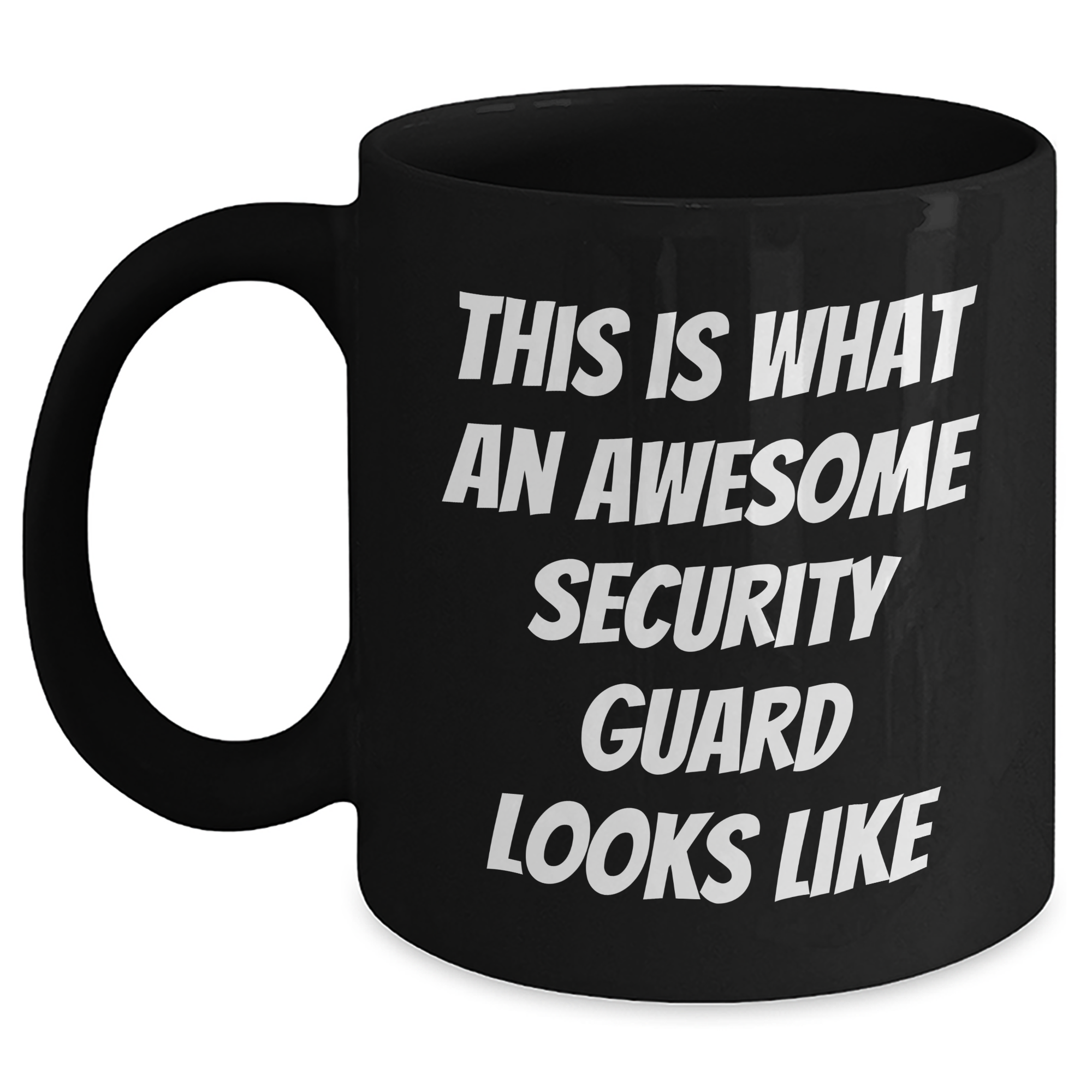 Funny Security Guard Gifts from Friends, Unique Black Coffee Mugs for Graduation, 'This Is What An Awesome Security Guard Looks Like' Inspirational Mugs for Men, Women, Coworkers, Family - Main
