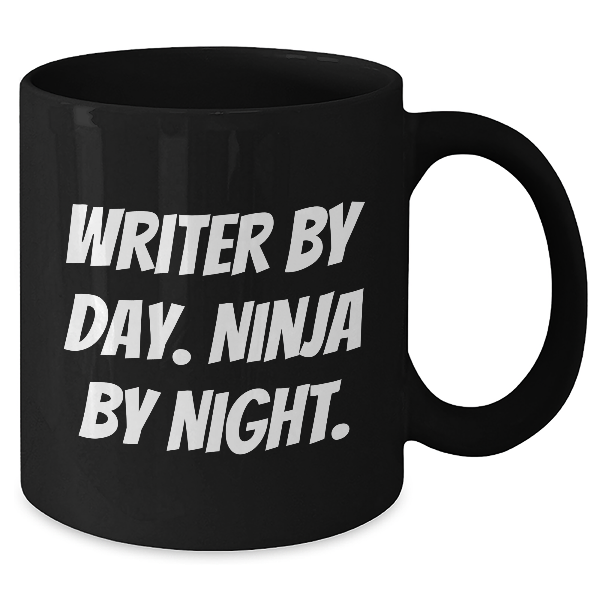 Writer's Humor Black Coffee Mug, Funny Quote by Day, Ninja By Night, Gifts for Men, Father's Day Unique Gifts from Friends - Additional