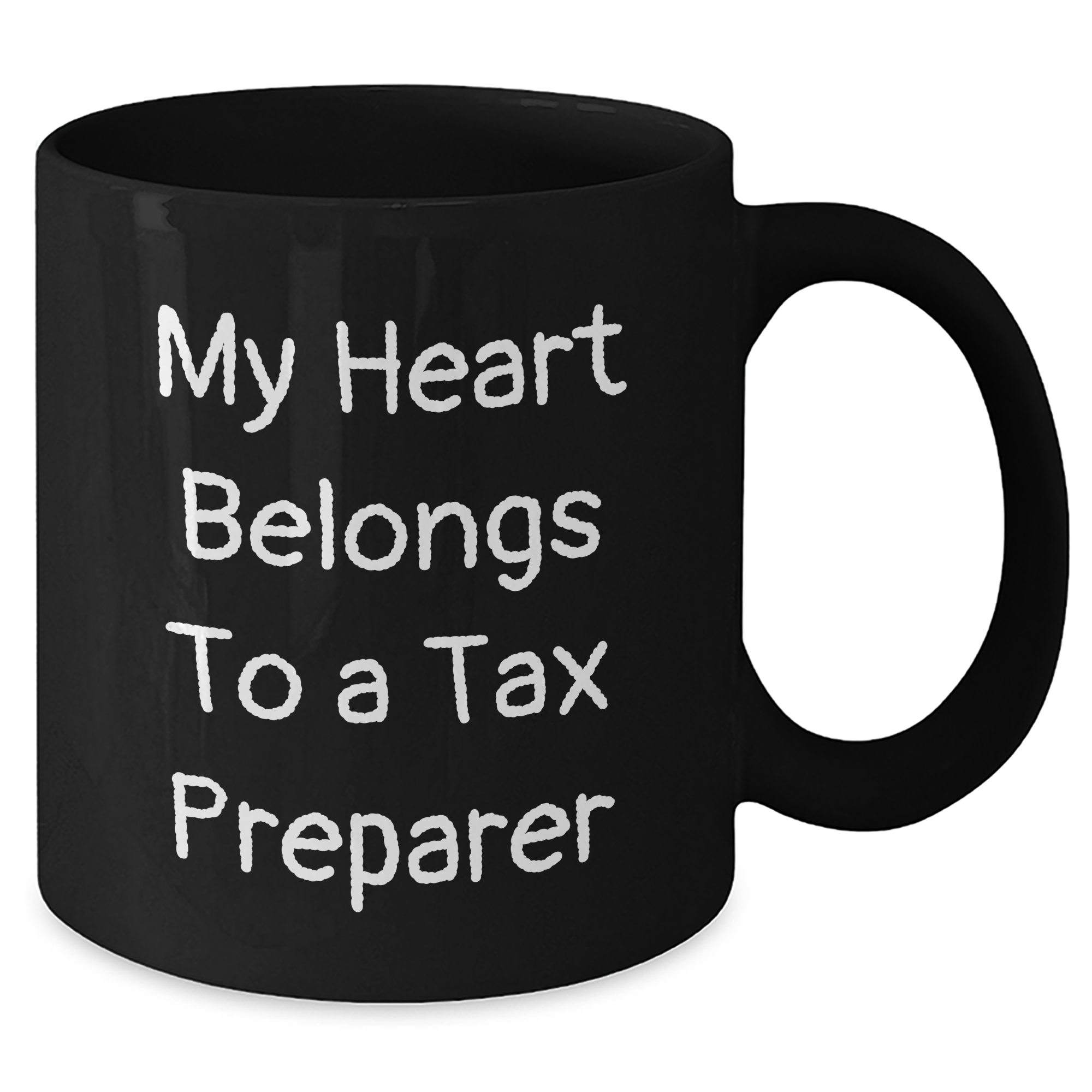 Tax Preparer Humor Gifts from Friends for Graduation Unique Gifts, 'My Heart Belongs To A Tax Preparer' Funny Black Coffee Mug - Additional