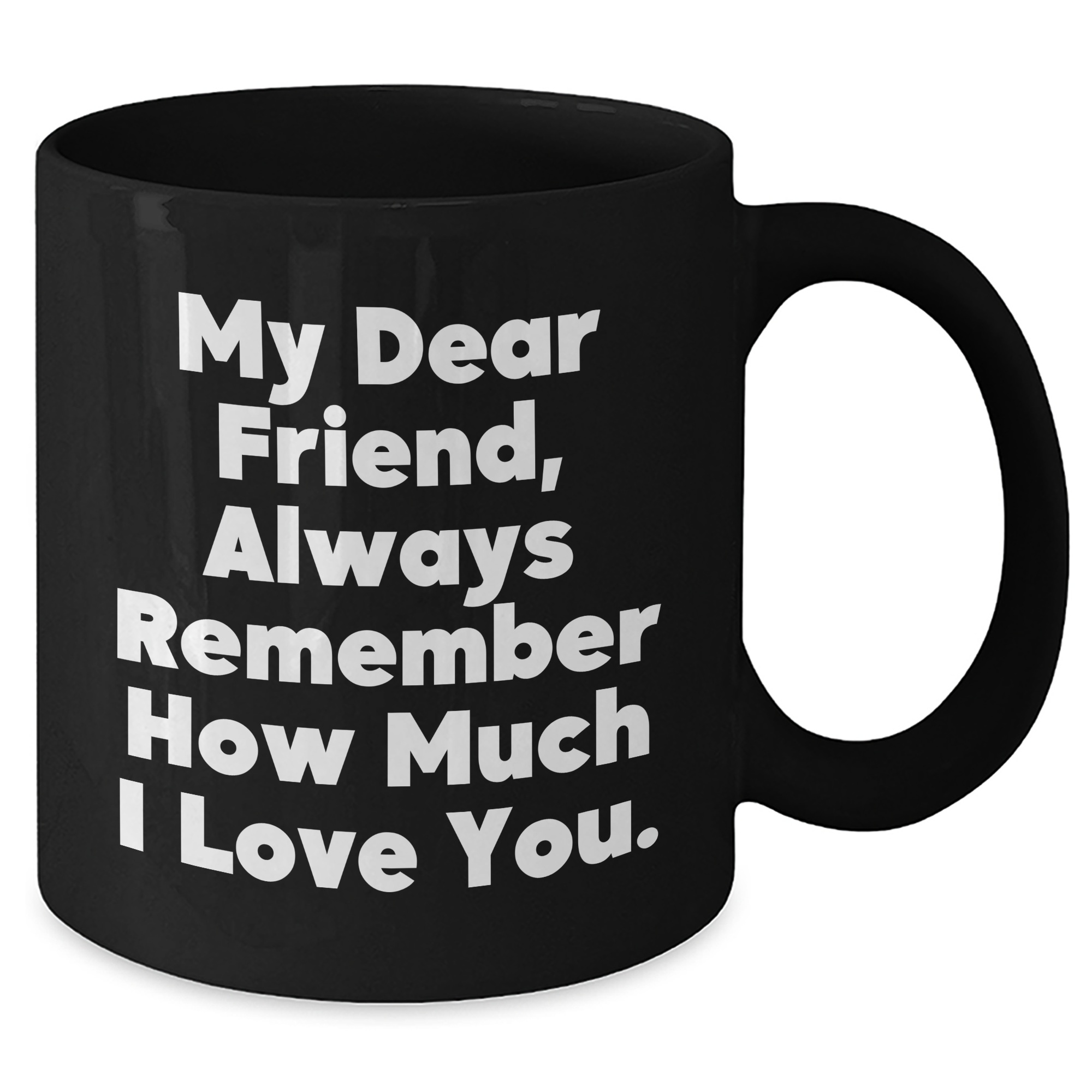 Funny Friend Black Coffee Mugs, Gifts from Men to Friend for Graduation, Always Remember How Much I Love You. - Additional