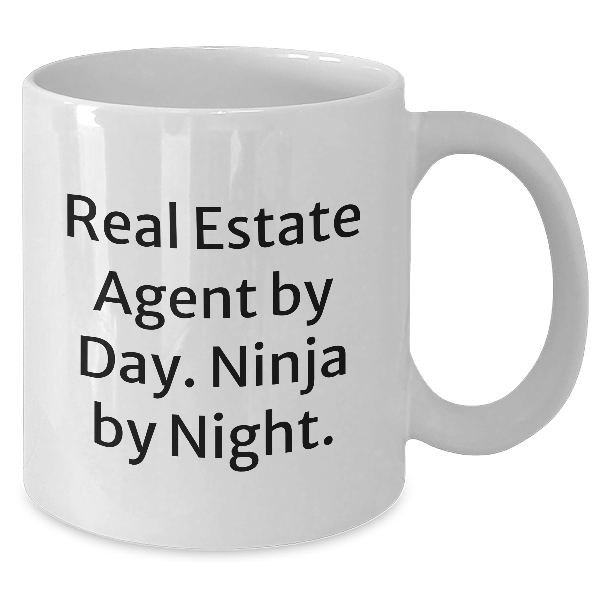 Real Estate Agent Humor White Coffee Mug, Gifts from Friends for Father's Day, 'Real Estate Agent By Day. Ninja By Night.' - Additional