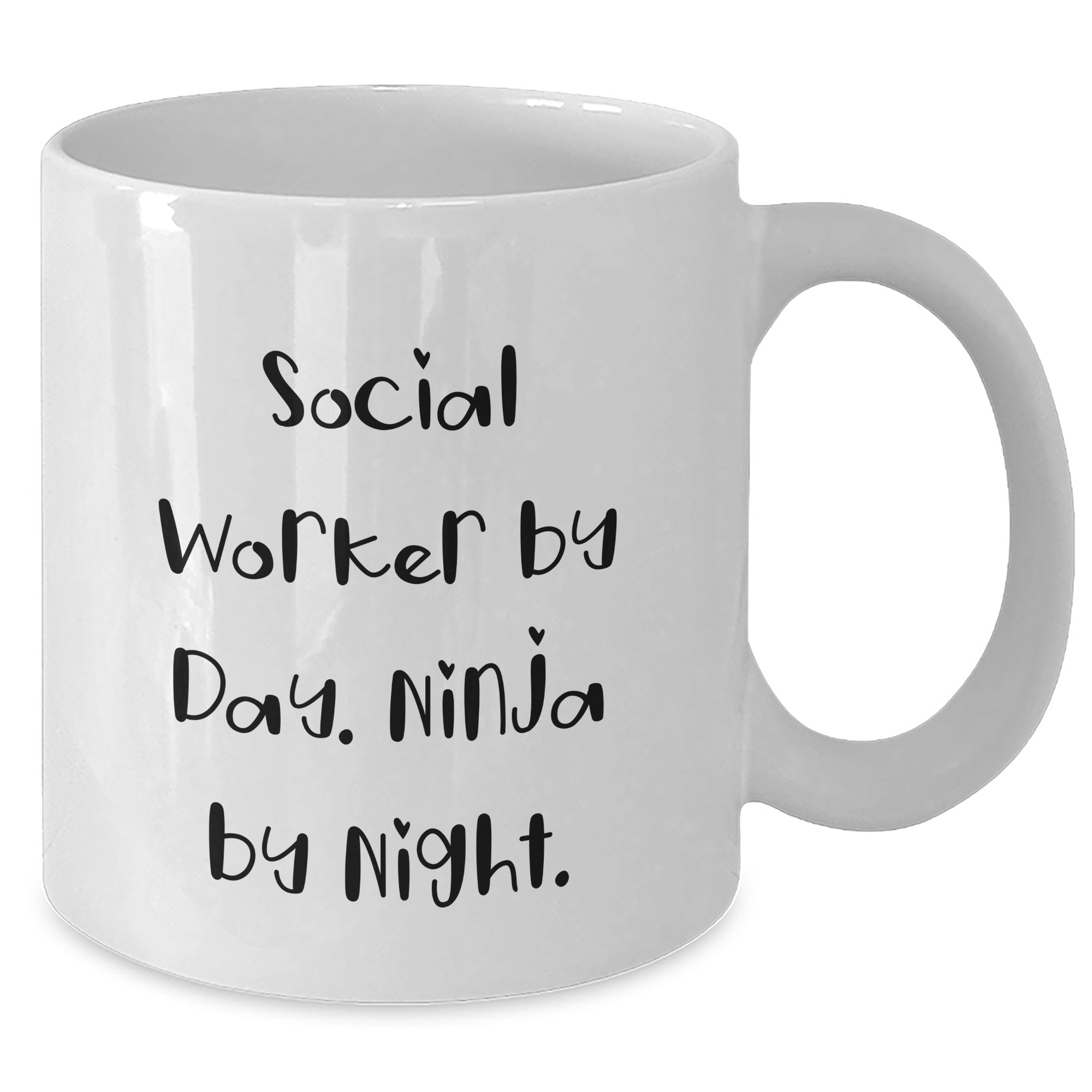 Social Worker Gifts by Day, Ninja by Night - Funny White Coffee Mug for Dad's Unique Father's Day Unique Gifts from Family and Friends - Additional
