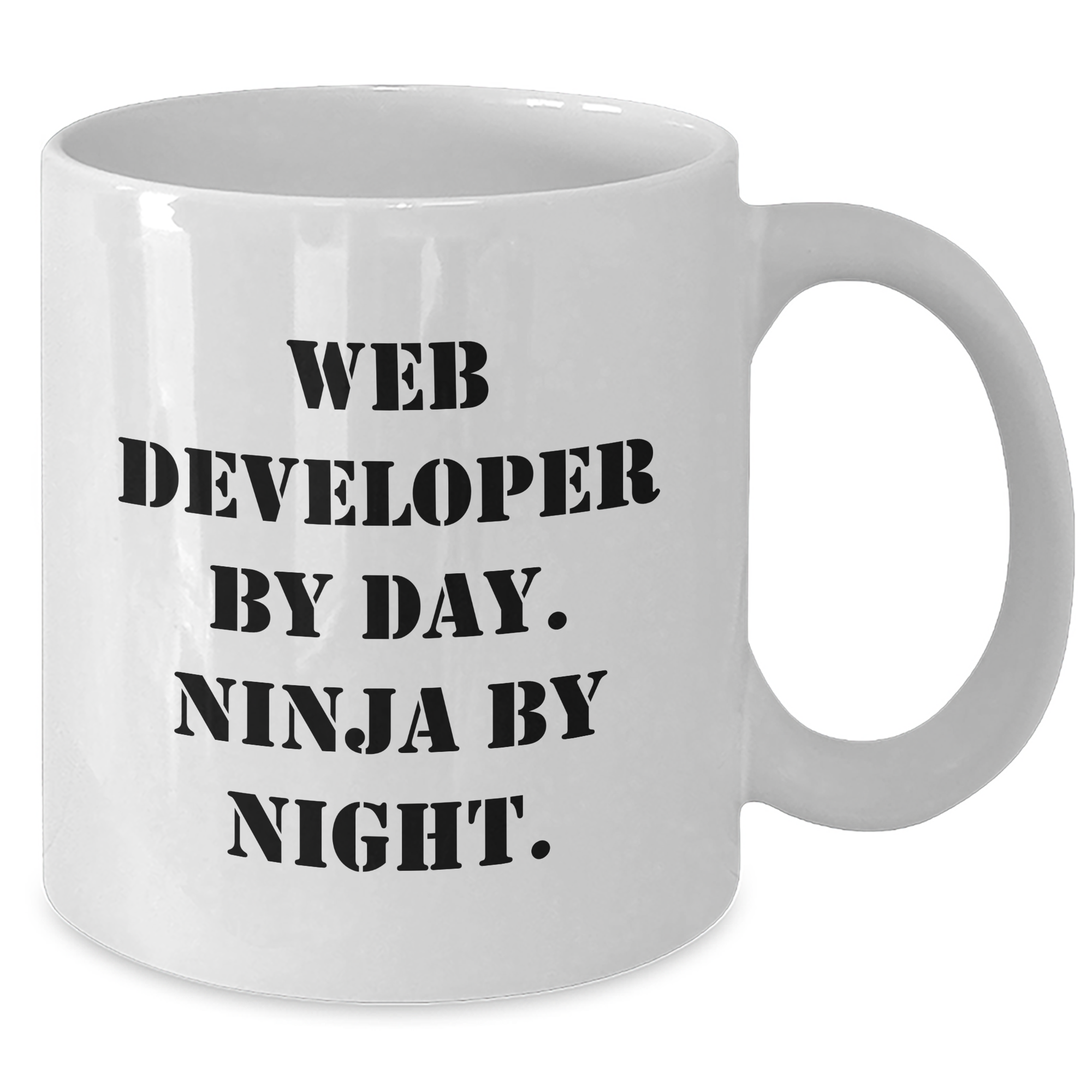 Funny Web Developer Gifts for Graduation - Web Developer White Coffee Mug - 'Web Developer By Day. Ninja By Night.' from Friends and Coworkers - Additional