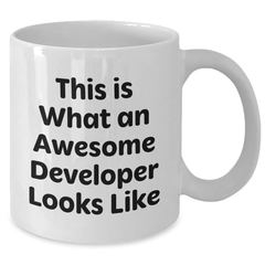 Funny Developer Quote White Coffee Mug, Gifts from Friends, Coworkers, Family, or Men, for Awesome Developer's Father's Day Unique Gifts - Additional
