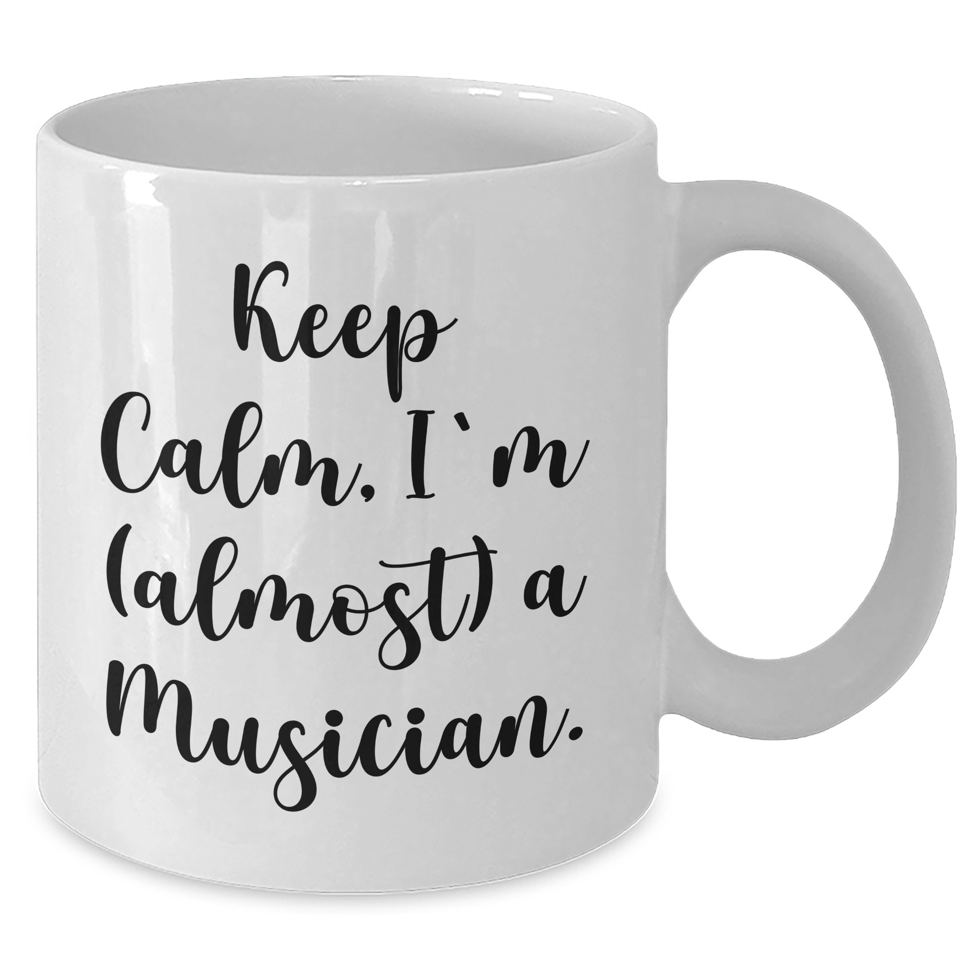 Musician Humor Gifts from Friends for Graduation Unique White Coffee Mugs, 'Keep Calm, I'm (almost) A Musician.', Funny Musician Gifts for Women, Men, Family - Additional