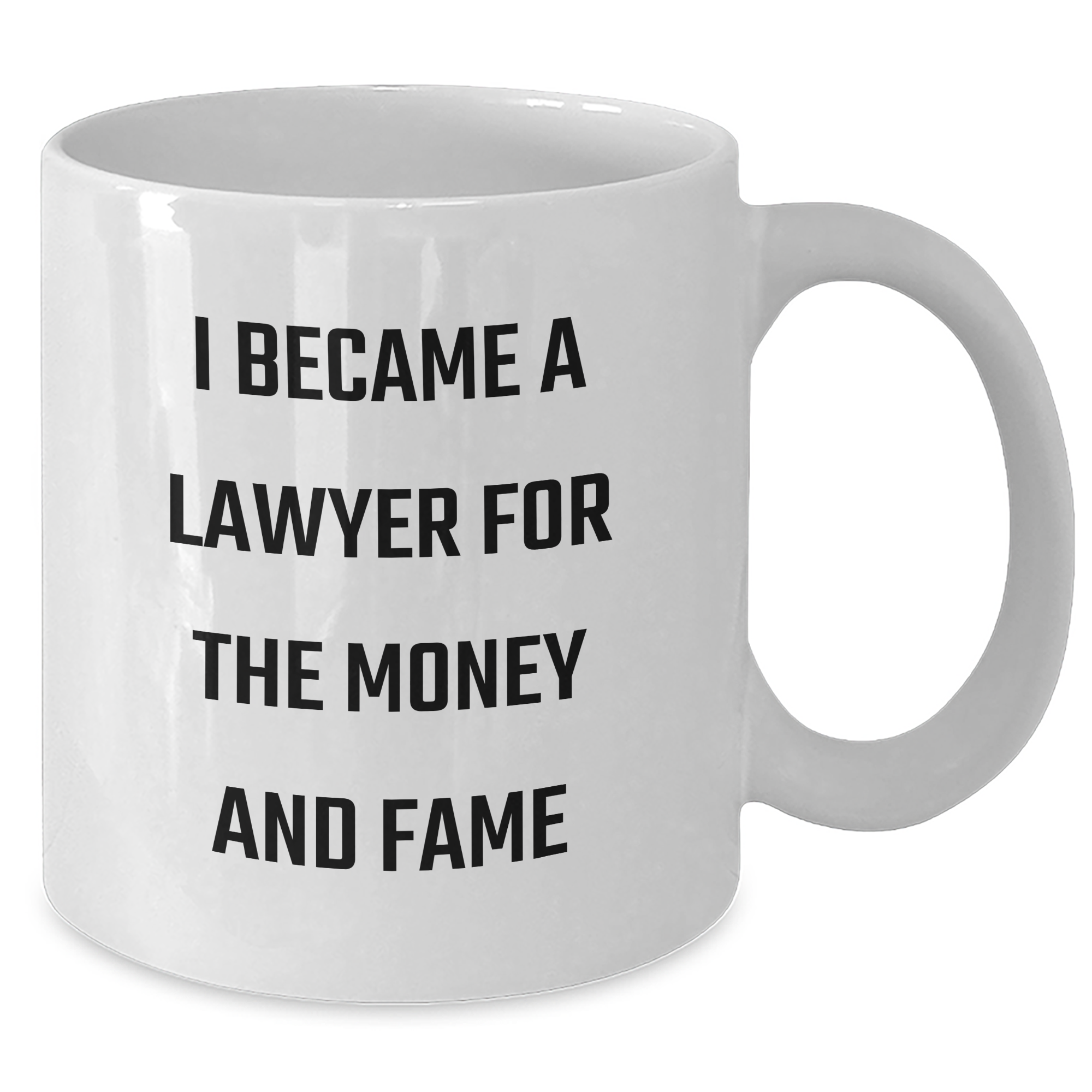 Funny Lawyer Gifts from Friends - I Became A Lawyer For The Money And Fame White Coffee Mug for Graduation Unique Gifts for Men and Women - Additional