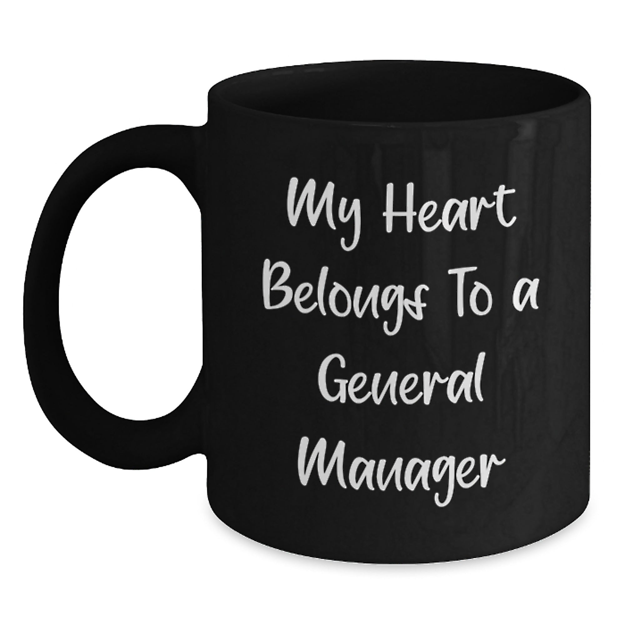 Funny General Manager Gifts from Friends and Family - My Heart Belongs To A General Manager Christmas Unique Mugs for Men - Main