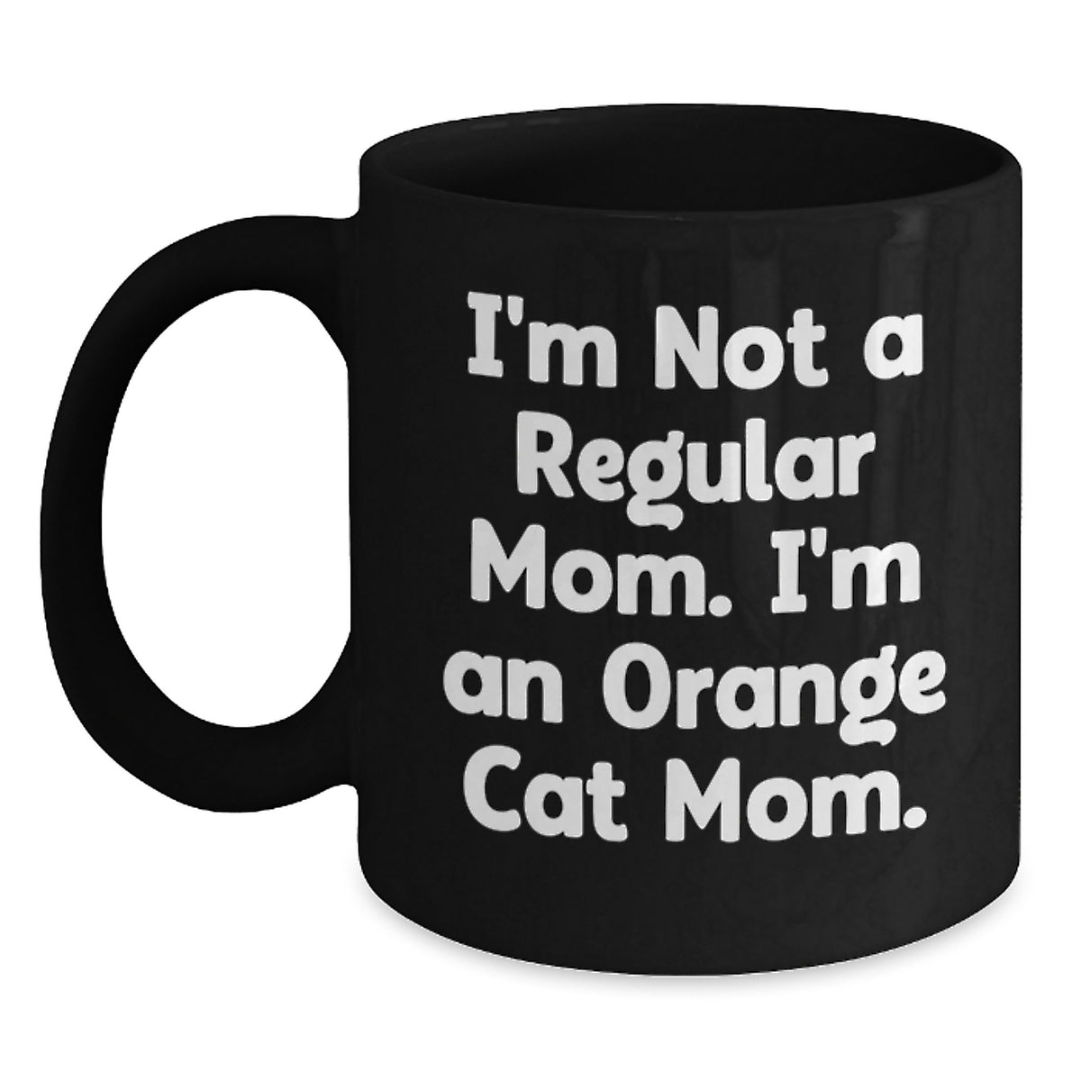 Funny Orange Cat Mom Gifts from Friends, Birthday Unique Gifts for Orange Cat Enthusiasts, Black Coffee Mug - Main