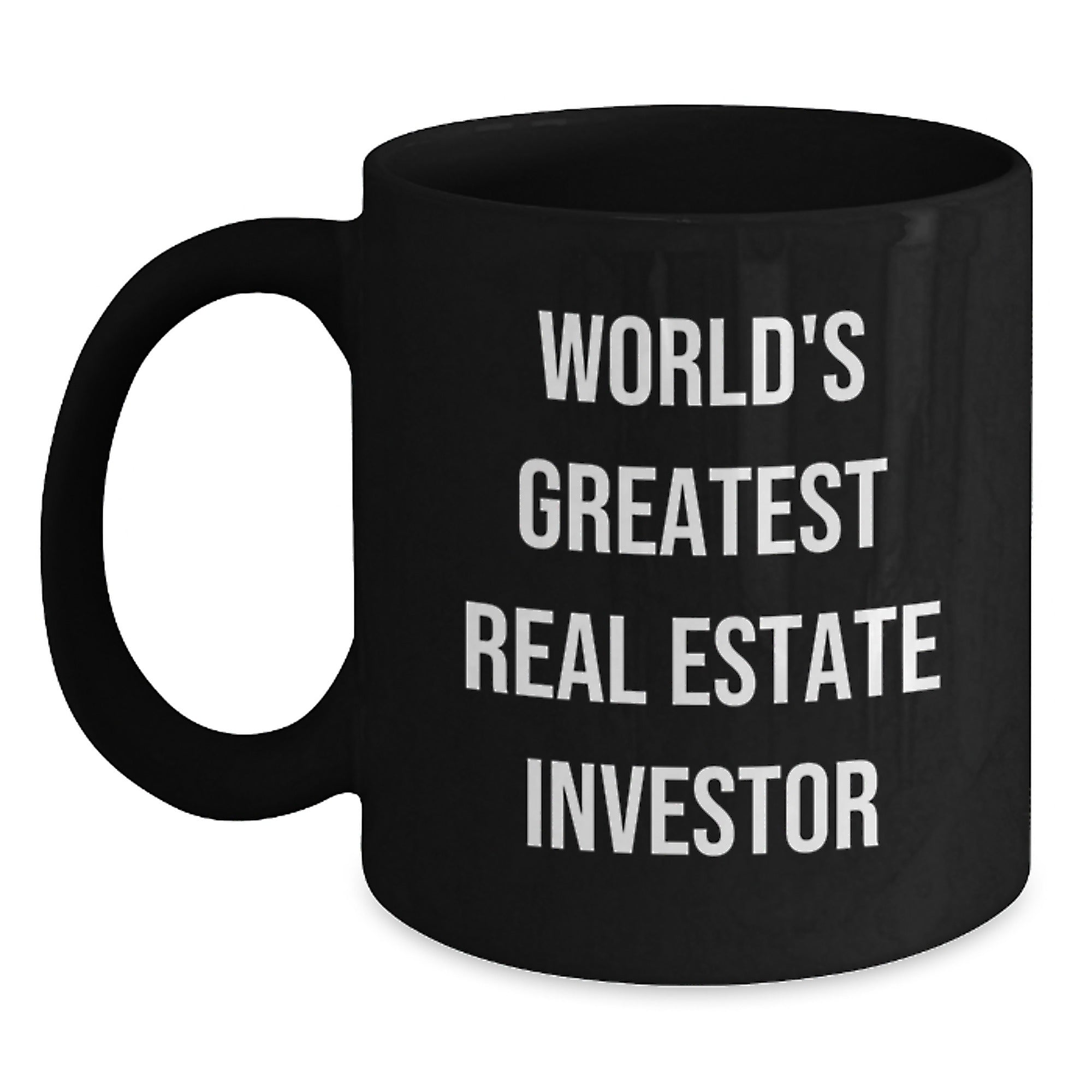 Funny 'World's Greatest Real Estate Investor' Gifts for Real Estate Investor, Unique Black Coffee Mug, Christmas Unique Gifts from Friends, Family, Coworkers - Main