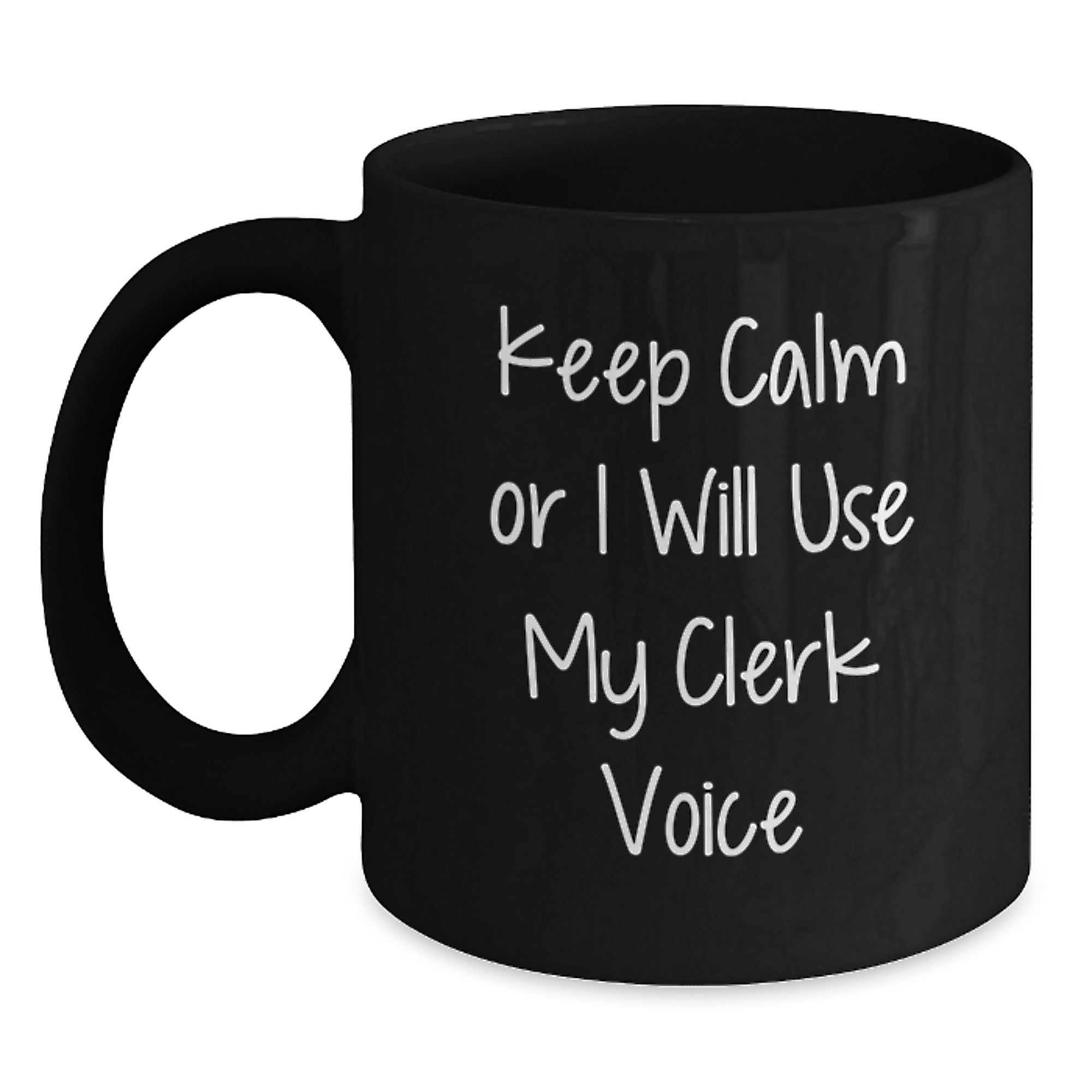 Funny Clerk Mugs, Gifts for Clerk from Coworkers, Black Coffee Mug, Christmas Unique Gifts - Main