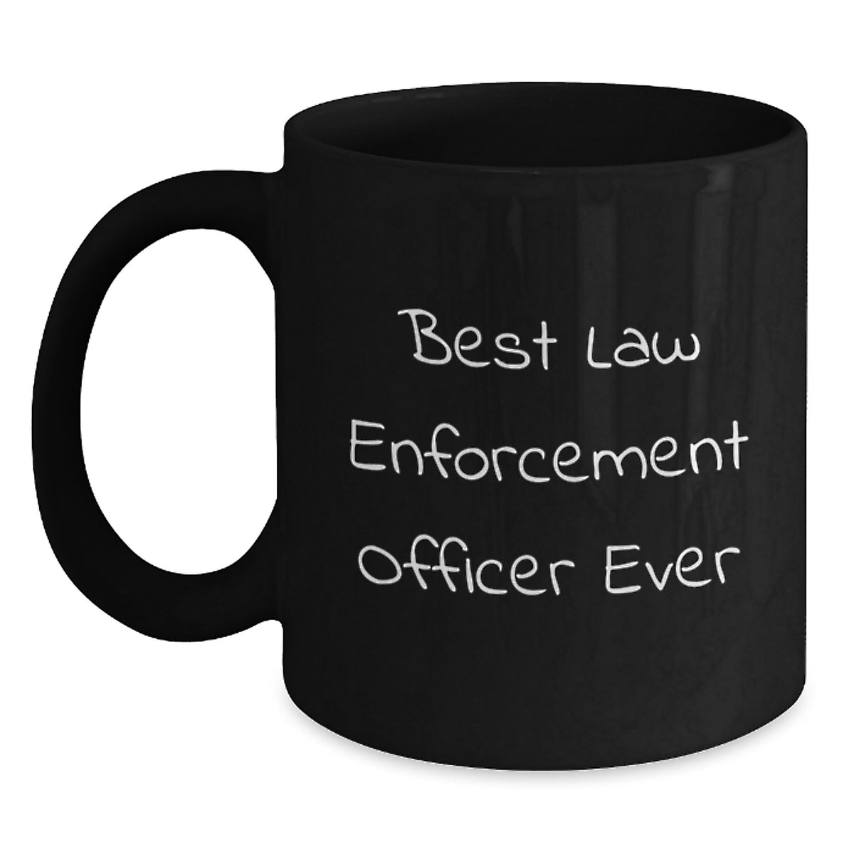 Funny Law Enforcement Officer Gifts for Men from Family - 'Best Law Enforcement Officer Ever' Black Coffee Mug for Graduation - Main