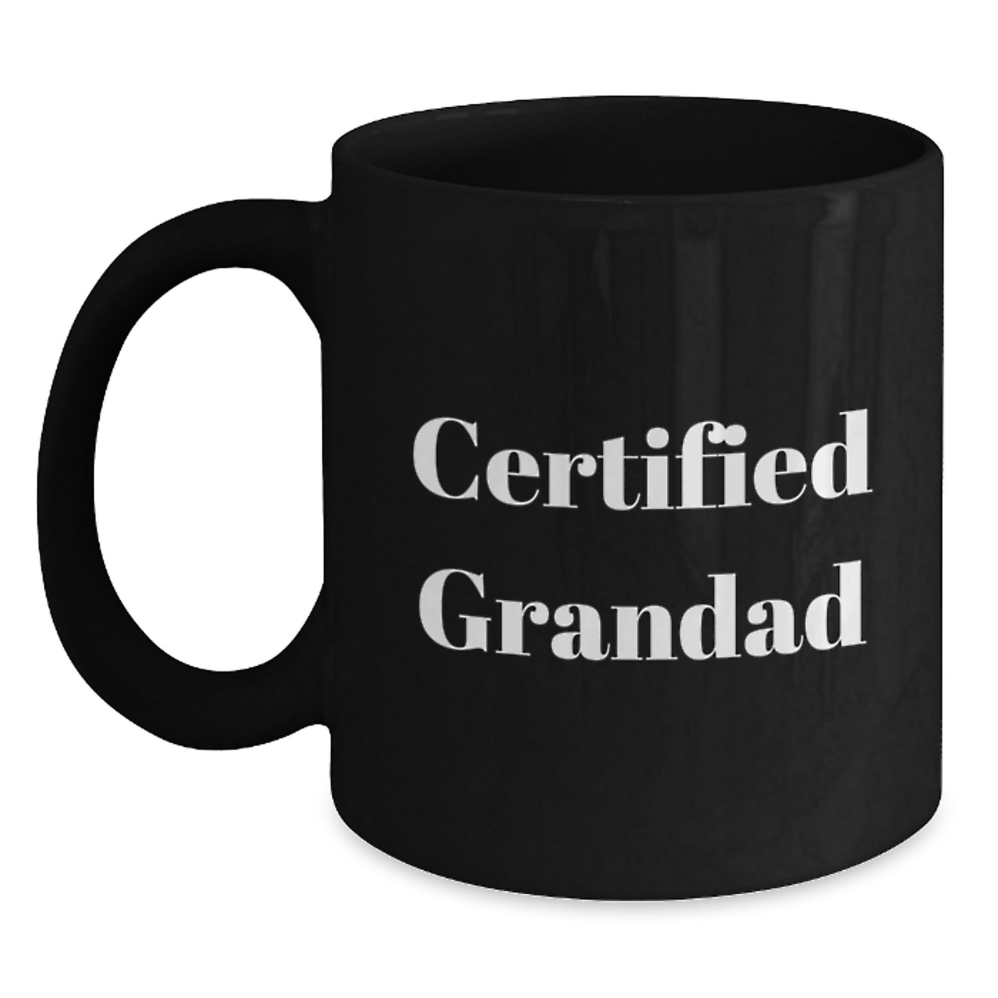 Funny Grandad Gifts from Men to Grandad, Black Coffee Mug for Graduation, 'Certified Grandad' Quote - Main