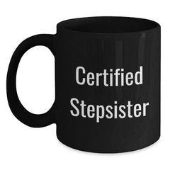 Funny Certified Stepsister Gifts for Graduation, Black Coffee Mug from Men, 'You're a-maize-ing' Quote, Microwave and Dishwasher Safe - Main