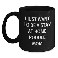 Funny Poodle Dog Mom Gifts from Family, Unique Black Coffee Mug for Poodle Dog Lovers, Christmas Unique Presents - Main