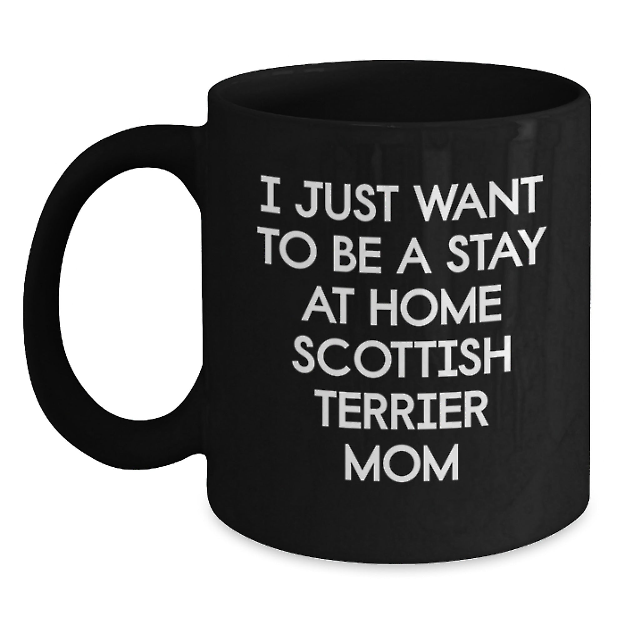 Funny Scottish Terrier Dog Mom Christmas Unique Gift from Friends for Family Members - Black 11oz/15oz Coffee Mug - Main