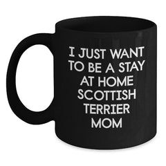 Funny Scottish Terrier Dog Mom Christmas Unique Gift from Friends for Family Members - Black 11oz/15oz Coffee Mug - Main
