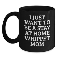 Funny Whippet Dog Gifts for Men Women Friends Family from Home Whippet Mom Black Coffee Mug Christmas Unique Presents - Main