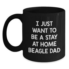 Funny Beagle Dog Lover Gifts from Dad, Beagle Dad's Graduation Unique Gifts for Him, Black Coffee Mug for Men - Main