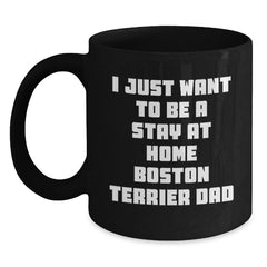 Funny Boston Terrier Dad Gifts from Friends - I Just Want To Be A Stay At Home Dad - Graduation Unique Gifts for Boston Terrier Dog Lovers - Main