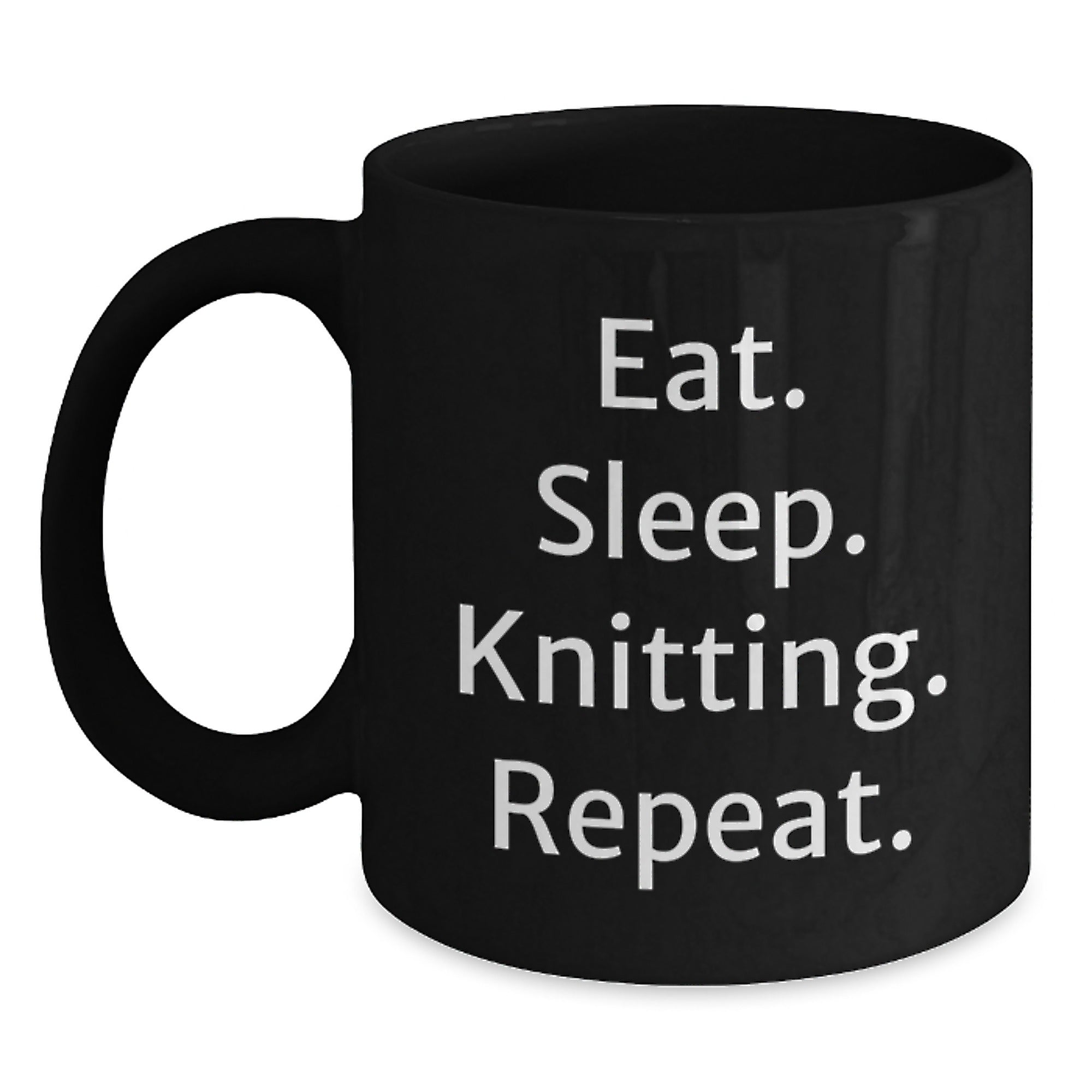 Funny Knitting Quotes Gifts for Knitting Enthusiasts, Black Coffee Mug for Women from Mom, 11oz or 15oz Microwave and Dishwasher Safe - Main