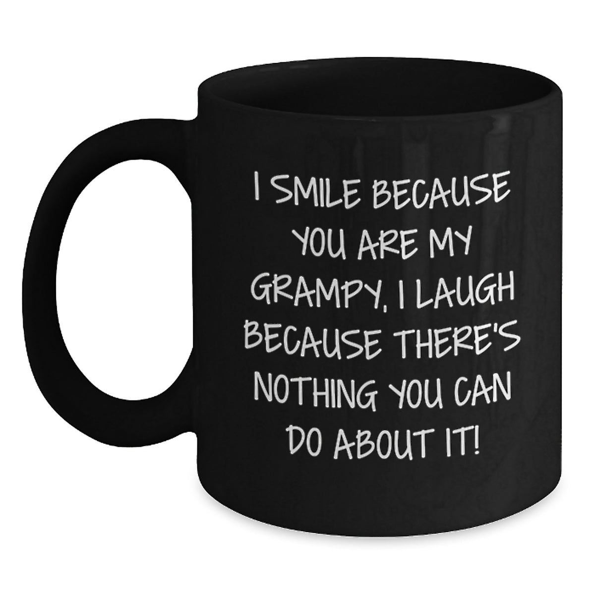 Funny Grampy Christmas Unique Gifts from Grandkids Black Coffee Mug I Smile Because You Are My Grampy - Main