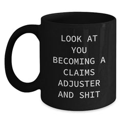 Funny Claims Adjuster Black Coffee Mugs Gifts for Claims Adjuster from Friends - Main