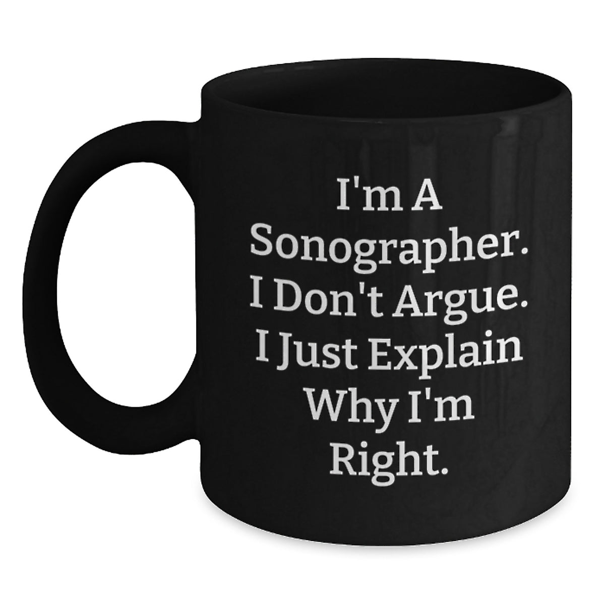 Funny Sonographer Gifts from Family and Friends, Unique Black Coffee Mug for Sonographer Men and Women, Christmas Unique Gifts for Him and Her - Main