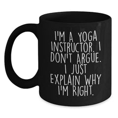 Yoga Instructor Gifts from Friends Funny Black Coffee Mugs - Christmas Unique Gifts for Yoga Instructor Men - Main