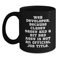 Funny Web Developer Gifts from Friends for Web Developers Black Coffee Mug, Christmas Unique Presents for Men Women - Main