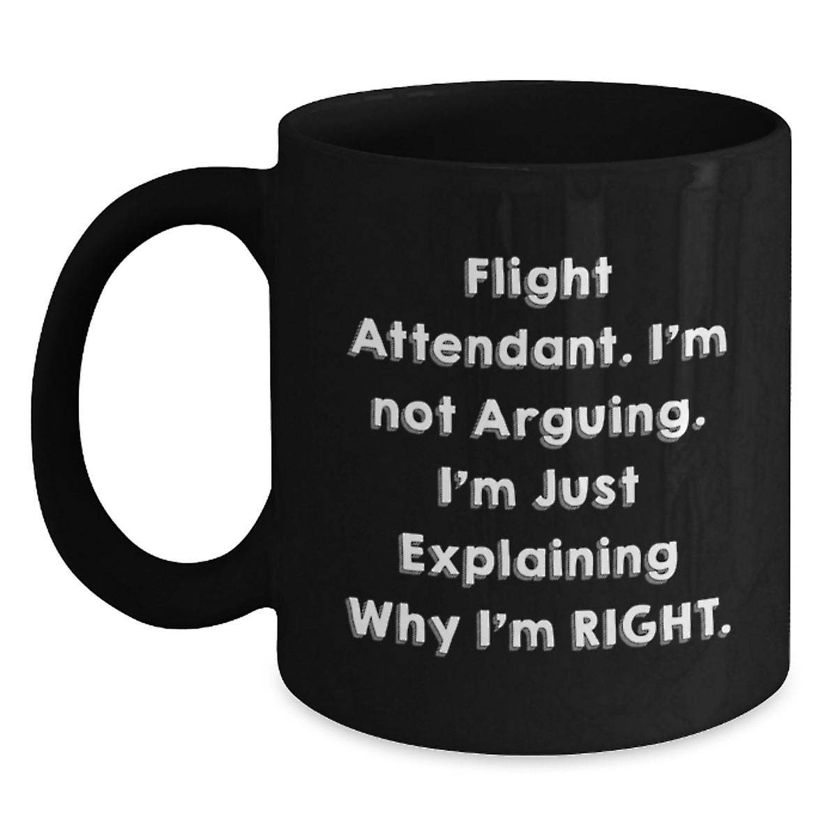Funny Flight Attendant Gifts from Friends, Flight Attendant Black Coffee Mug, Christmas Unique Gifts for Flight Attendant - Main