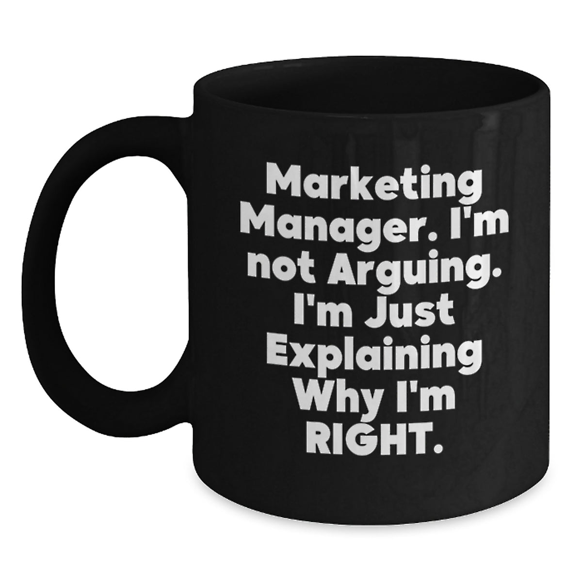 Funny Marketing Manager Gifts, Black Coffee Mugs with Inspirational Quote, Perfect for Christmas Unique Gifts from Family to Friends, Coworkers, or Men, Women - Marketing Manager Mug - Main
