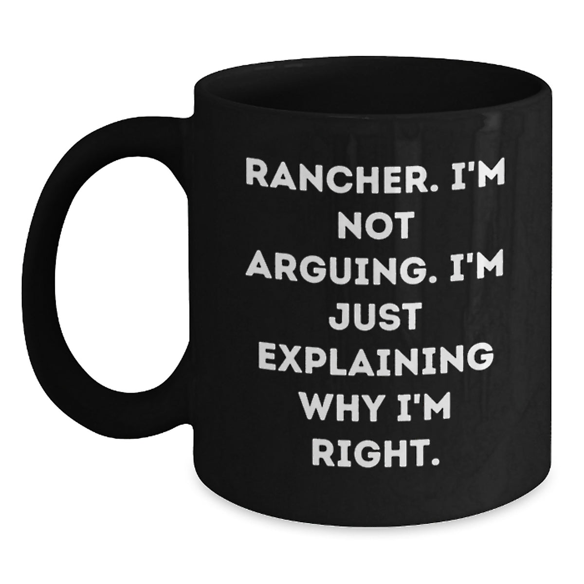 Funny Rancher Gifts from Family for Men Black Coffee Mug Christmas Unique Presents - Main