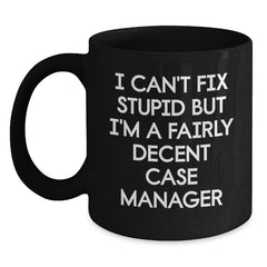 Funny Case Manager Christmas Unique Gifts from Friends to Case Managers Black Coffee Mug - Main