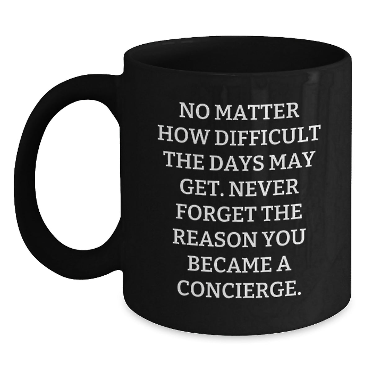 Concierge Inspirational Black Coffee Mug Gifts for Friends Funny Birthday - Main