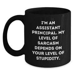 Funny Assistant Principal Gifts for Men Graduation Black Coffee Mug - Gifts from Family - Main