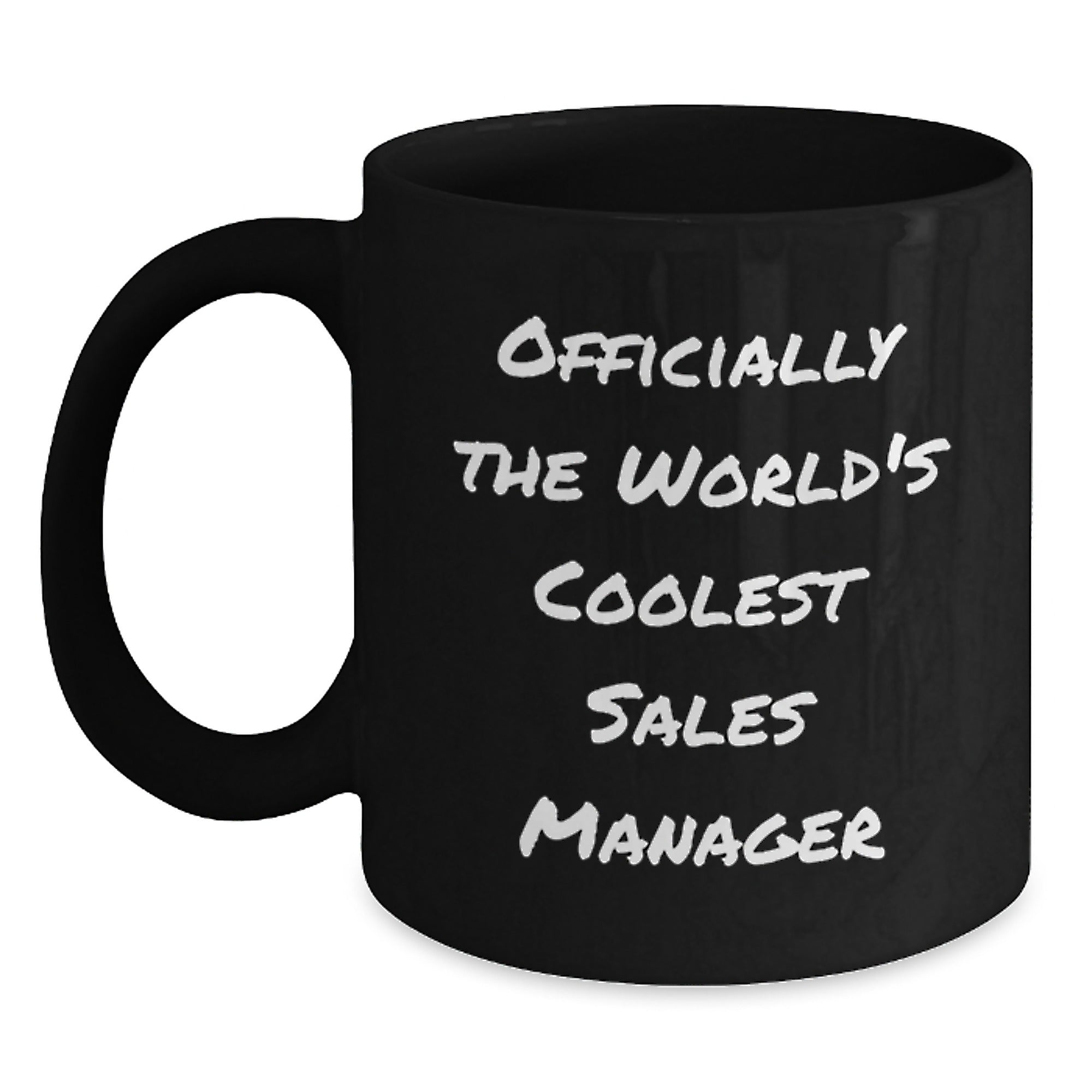Funny Sales Manager Christmas Unique Gifts from Friends for Men and Women - 'Officially The World's Coolest Sales Manager' Black Coffee Mug - Main