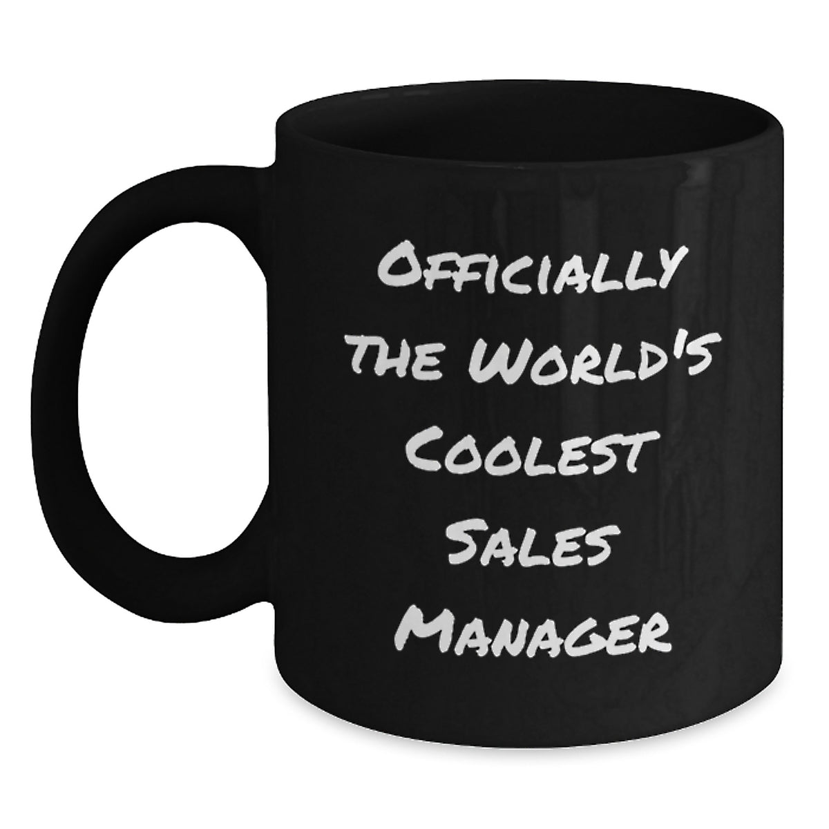 Funny Sales Manager Christmas Unique Gifts from Friends for Men and Women - 'Officially The World's Coolest Sales Manager' Black Coffee Mug - Main