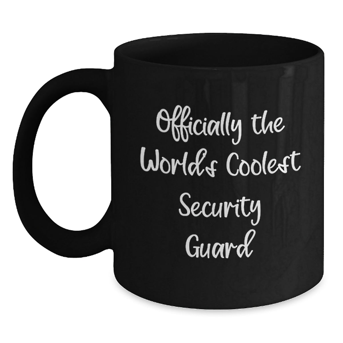 Funny Security Guard Gifts for Men from Friends - Officially The Coolest Security Guard Black Coffee Mug for Graduation - Main