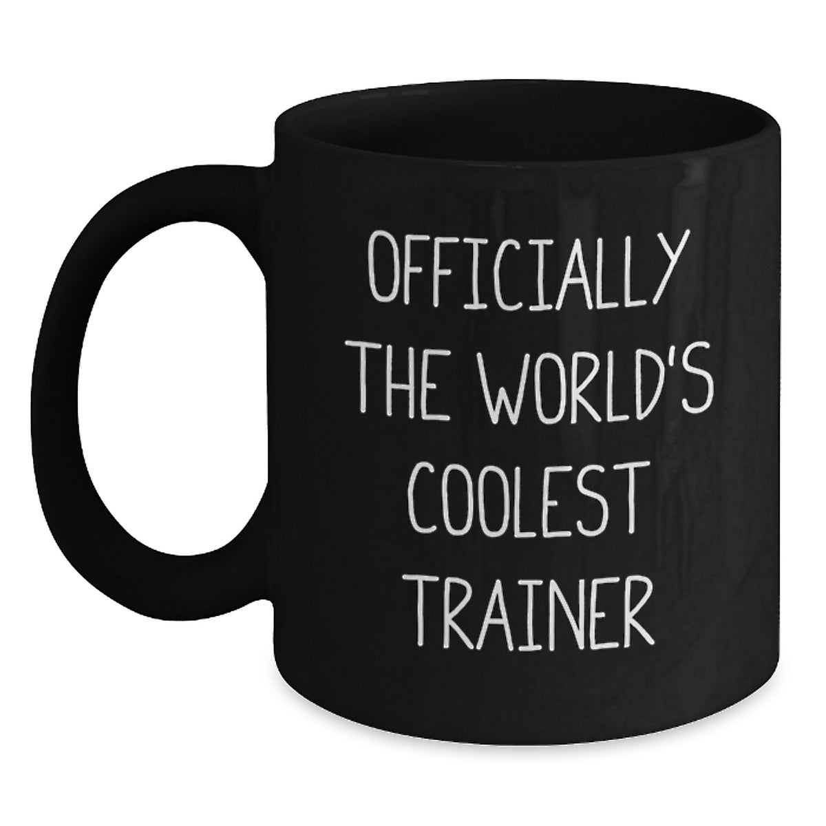 Funny Trainer Gifts from Friends, Officially The World's Coolest Trainer Black Coffee Mug, Christmas Unique Gifts for Trainer Enthusiasts - Main