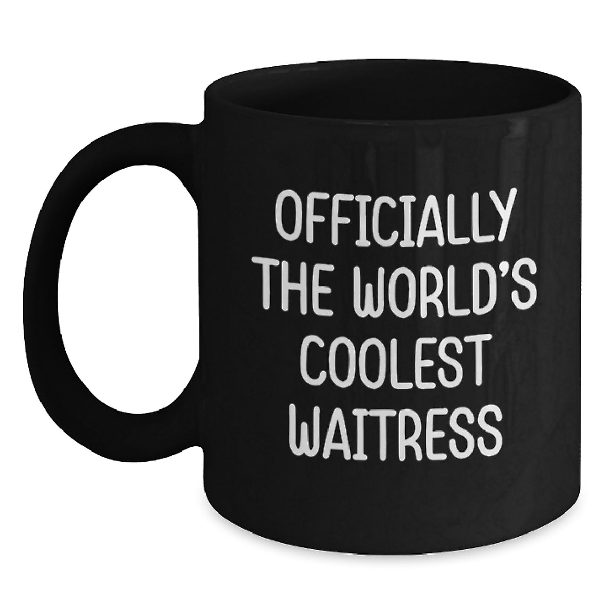 Funny Waitress Gifts, Officially The World's Coolest Waitress, Black Coffee Mug for Graduation, Gifts from Friends, Gifts for Waitress - Main