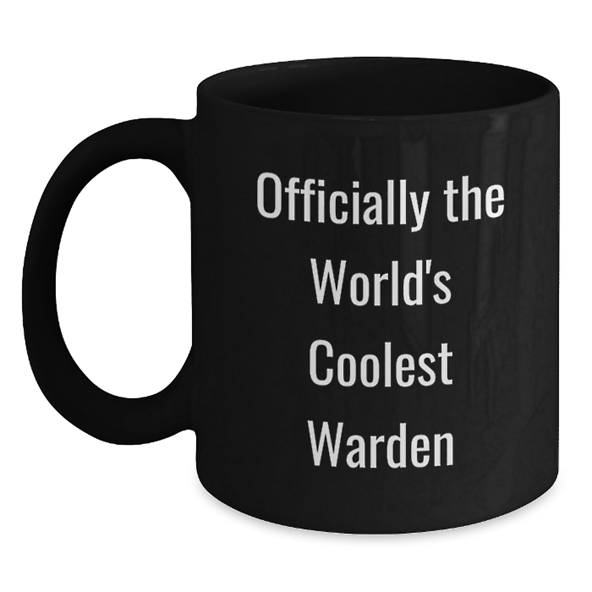 Funny Warden Quotes Gifts from Friends for Men, Black Coffee Mug, Officially The World's Coolest Warden - Main