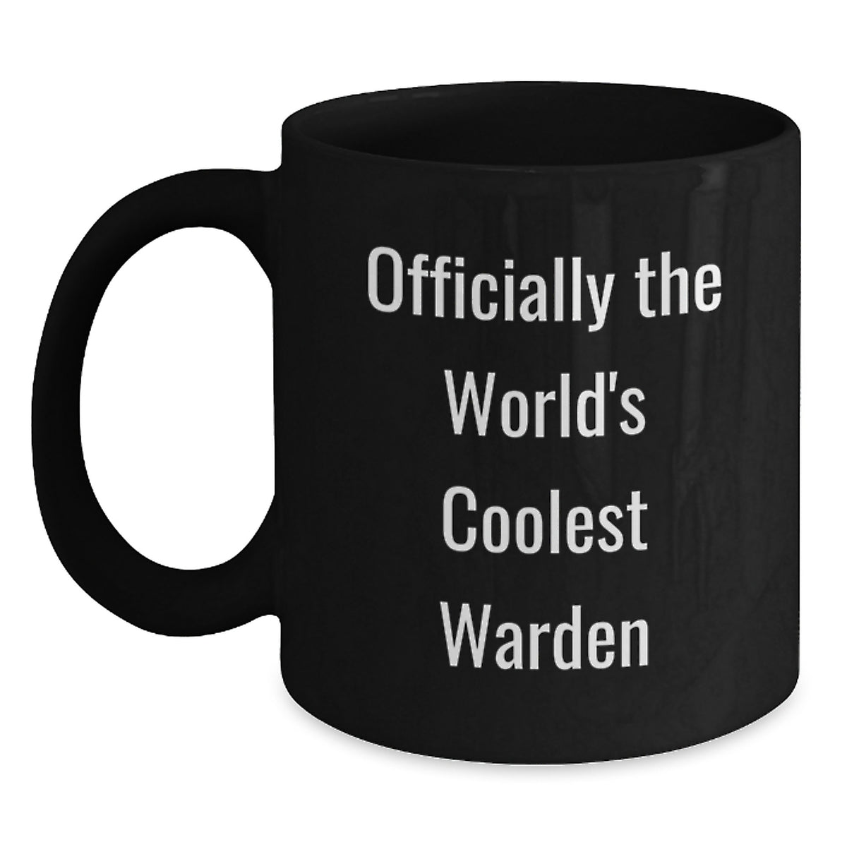 Funny Warden Quotes Gifts from Friends for Men, Black Coffee Mug, Officially The World's Coolest Warden - Main