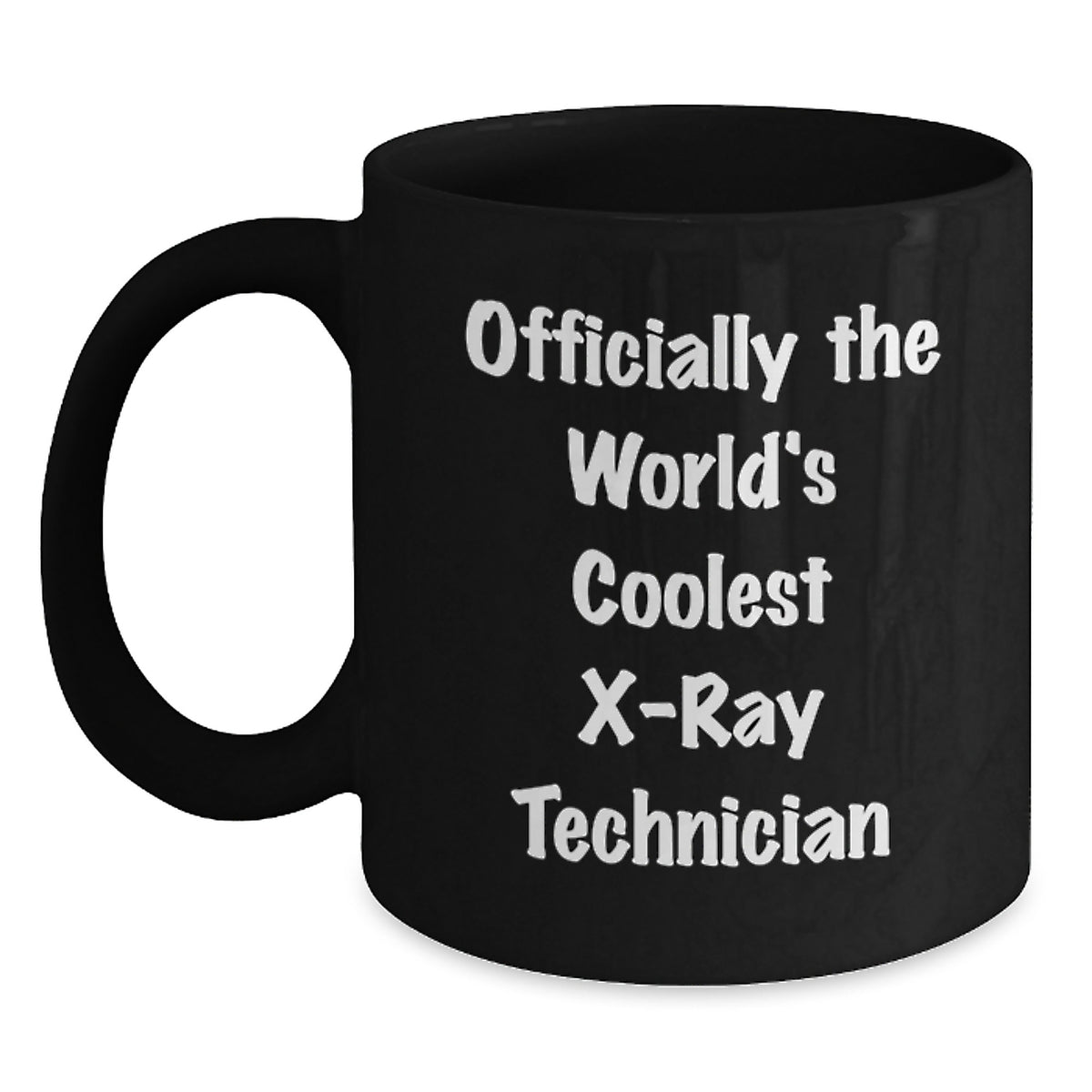 Funny X-Ray Technician Gifts from Friends for Christmas Unique Mugs, Officially The World's Coolest X-ray Technician Black Coffee Mug, X-Ray Technician Lover - Main