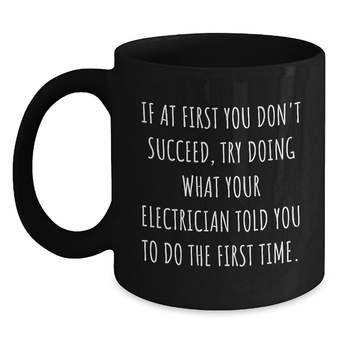 Funny Electrician Gifts from Friends for Electrician Men Unique Christmas Unique Gifts - Black Coffee Mug - Main