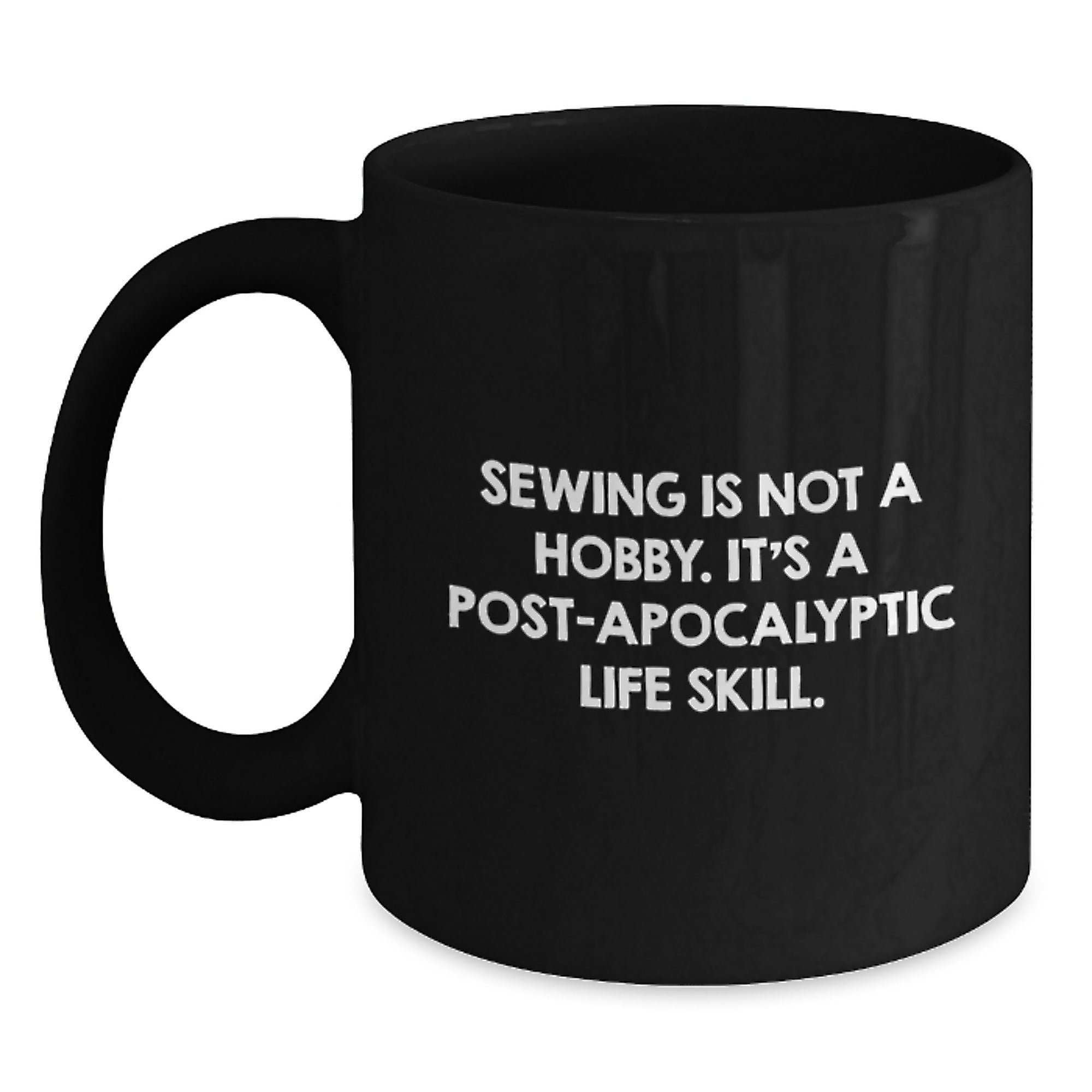 Sewing Gifts for Sewing Enthusiasts Funny Black Coffee Mug from Friends - Main