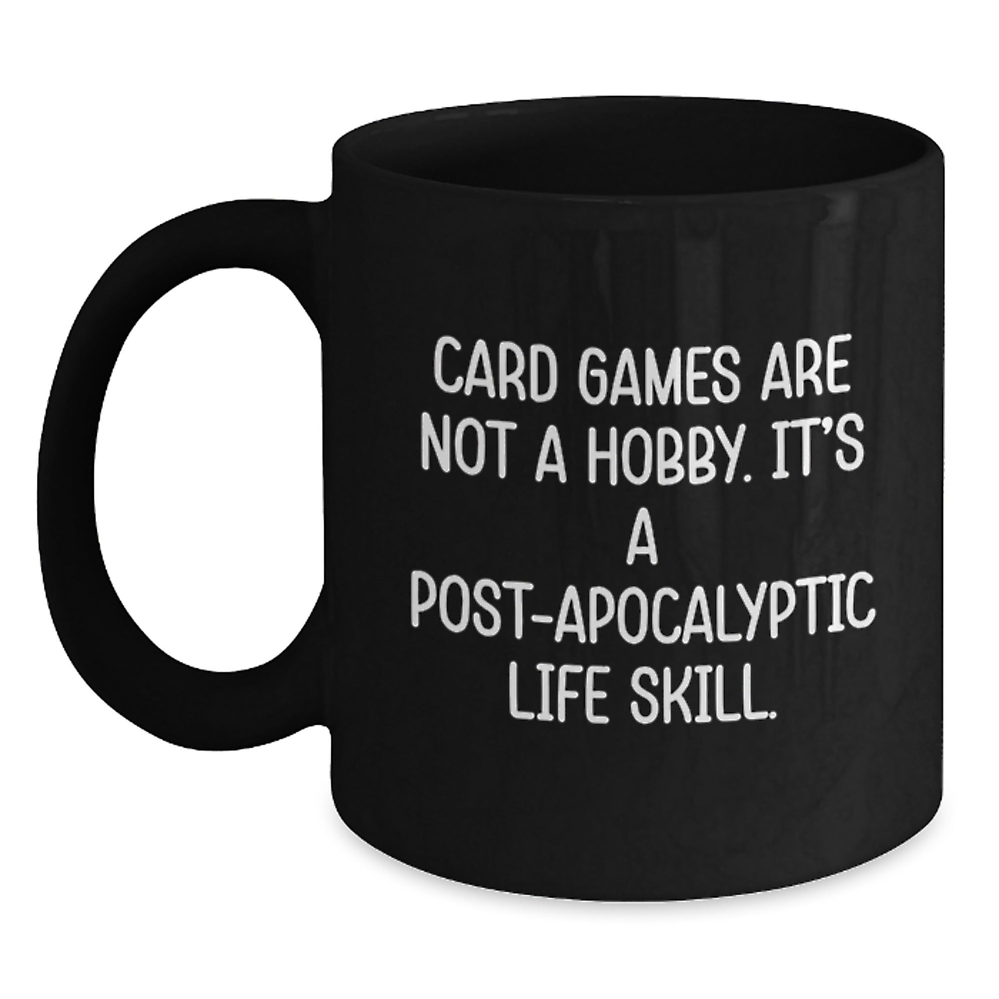 Funny Card Games Quote Gifts from Friends and Family for Card Games Enthusiasts Black Coffee Mug Christmas Unique Presents - Main