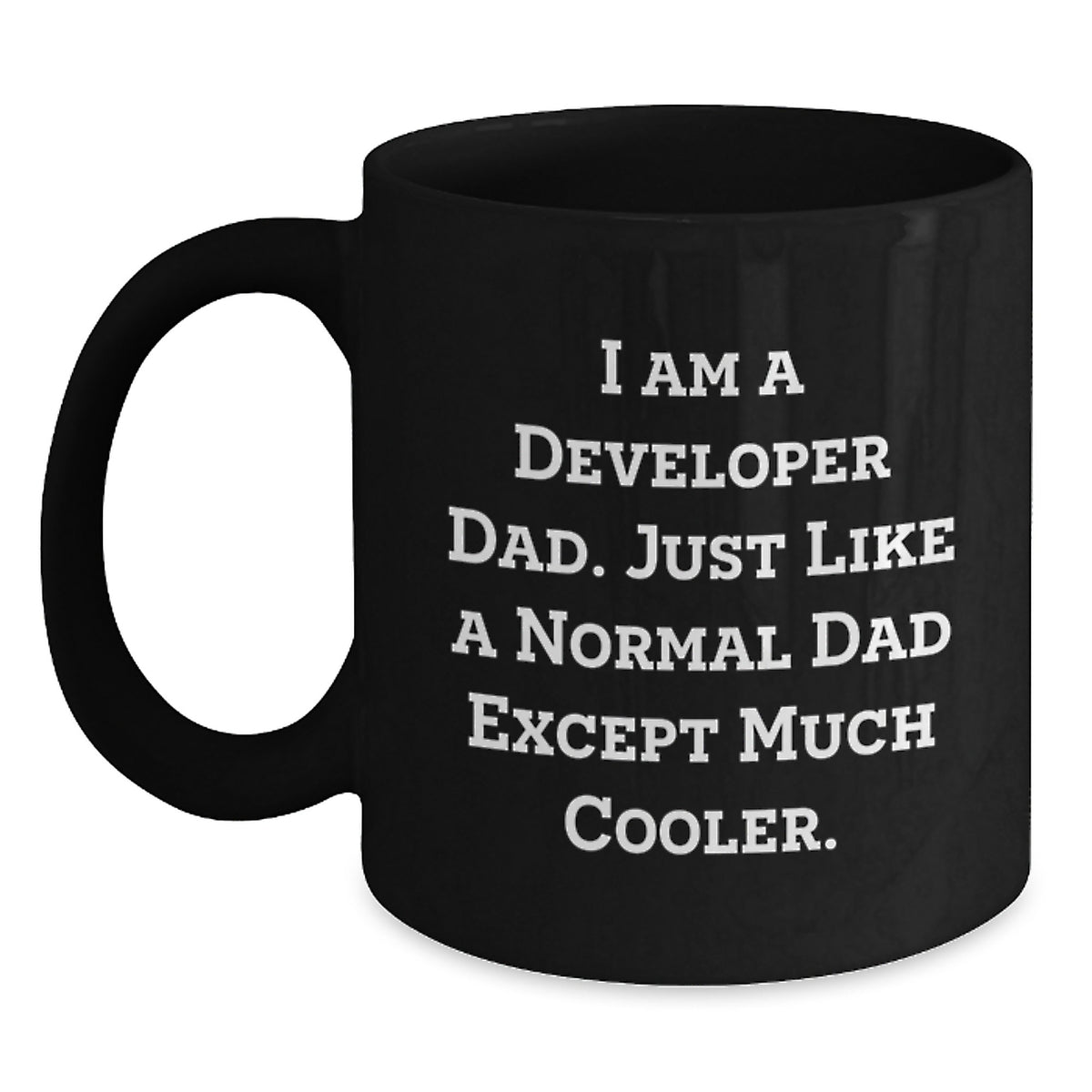 Funny Developer Dad Gifts for Graduation - 'I Am A Developer Dad...' Black Coffee Mug - Main
