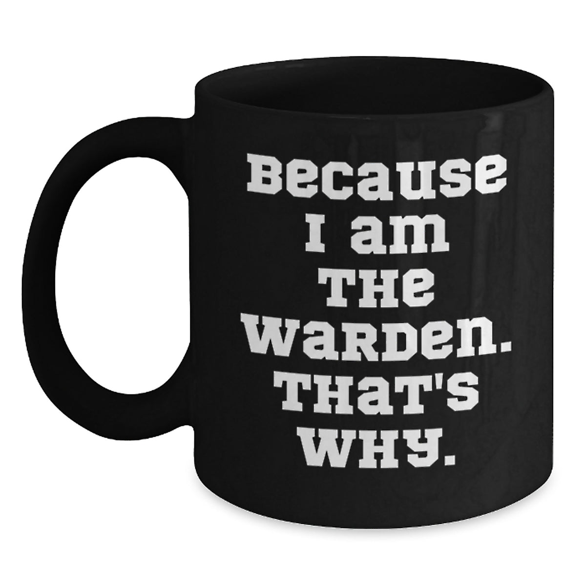 Warden Enthusiasts Funny Quote Birthday Unique Gifts from Men for Him, Black Coffee Mug - Main