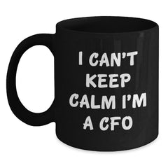 Funny CFO Gifts for Men, Black Coffee Mug with I Cant Keep Calm Im A CFO Quote, Gifts from Family to Family - Main