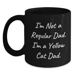 Funny Yellow Cat Dad Gifts for Men, Unique Black Coffee Mug from Dad to Son, Christmas Unique Gifts - Main